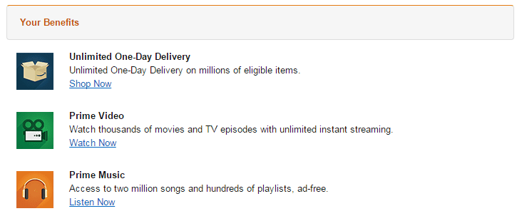 amazon prime membership benefits delivery video music incentive high value customers
