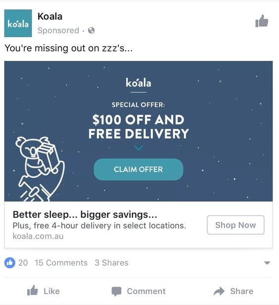 koala facebook ad 