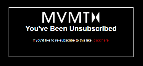 mvmt watches unsubscribe email list subscription you have been unsubscribed