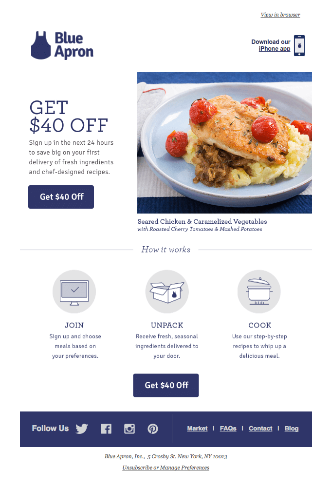 blue apron email example