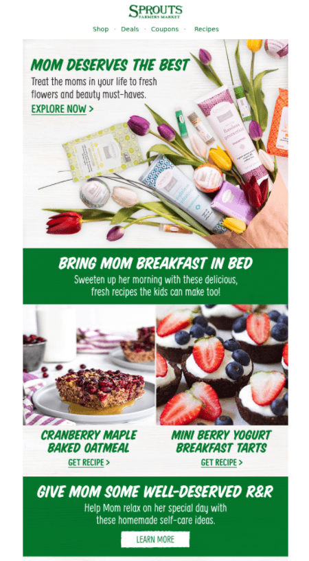 mother's day grocery store email