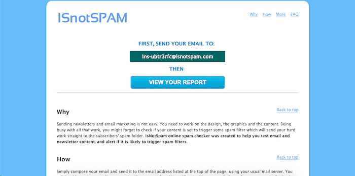 is not spam filter