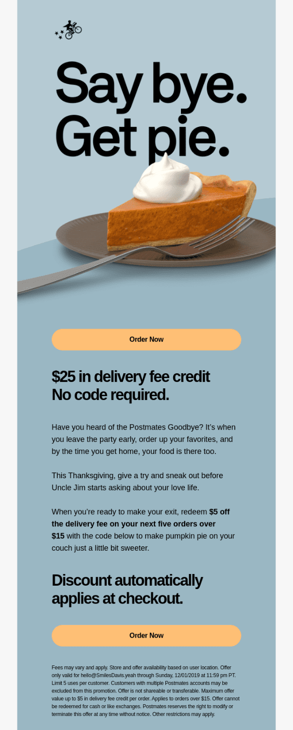 postmates email design example
