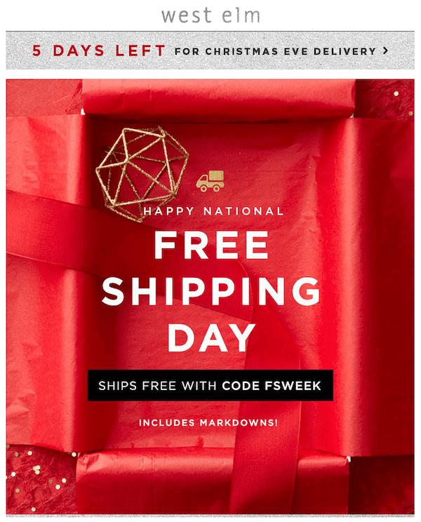 free shipping email design