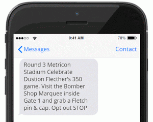 SMS Marketing example metricon