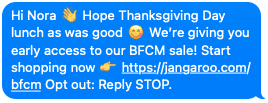 thanksgiving sms example black friday
