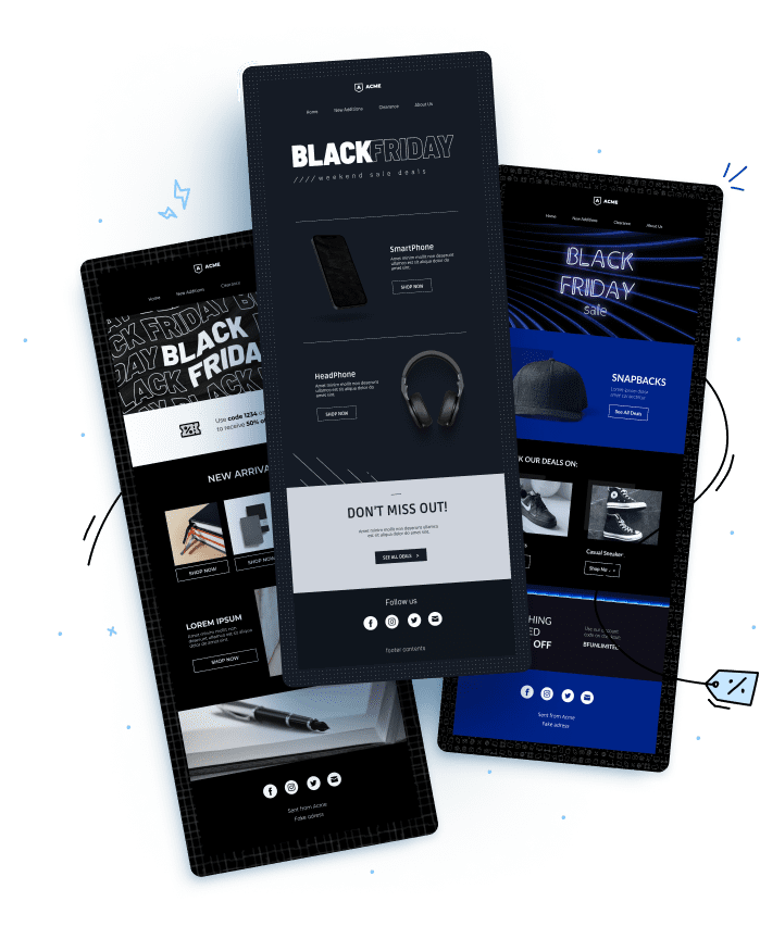 Black Friday email templates from SmartrMail
